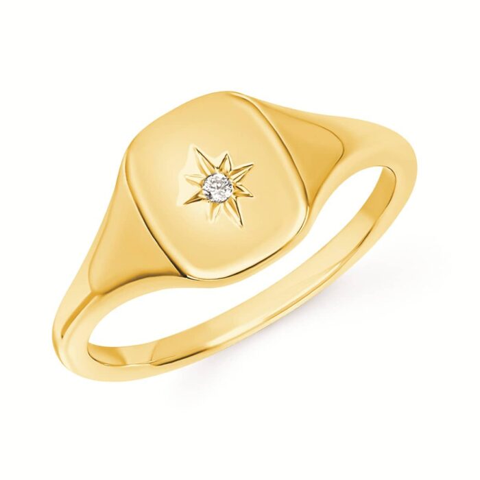 Yellow Diamond Signet Ring