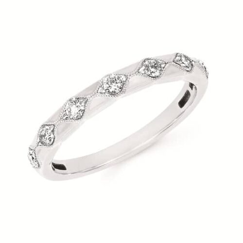 White Gold and Diamond Stackable Ring