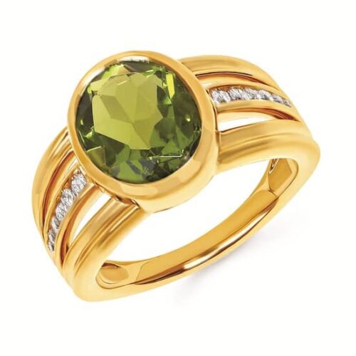 Yellow Gold Peridot Ring