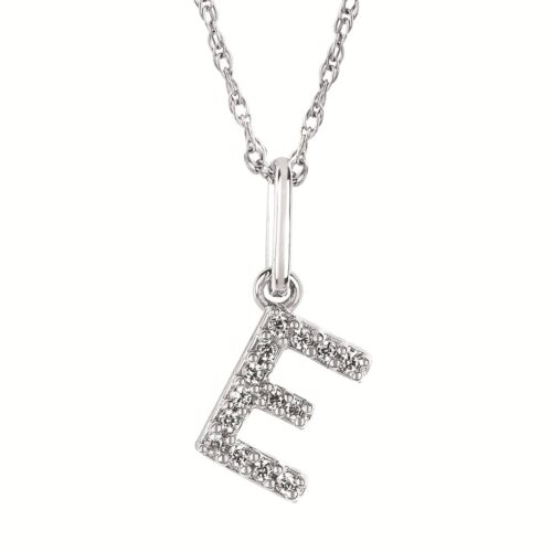 Diamond E Pendant