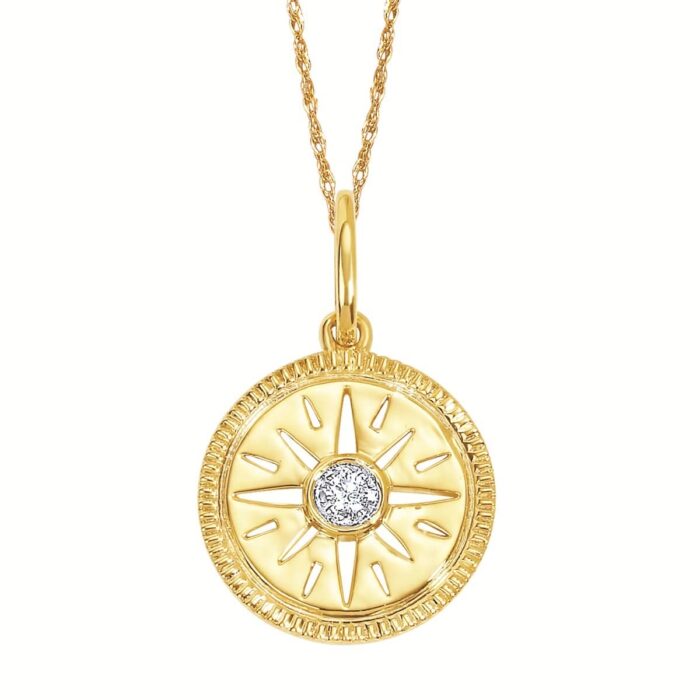 Compass Style Pendant Necklace