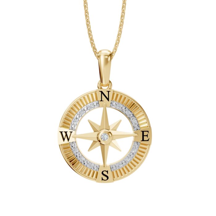 Diamond Compass Pendant