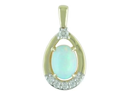 Opal and Diamond Pendant