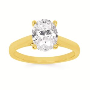 Oval Lab Created Diamond Engagement Ring