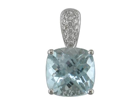 Aquamarine with Diamond Accent Pendant