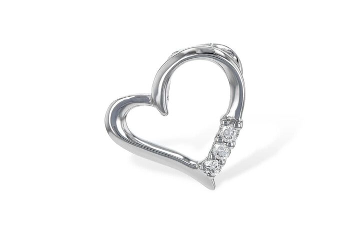 Open Diamond Heart Slid Pendant