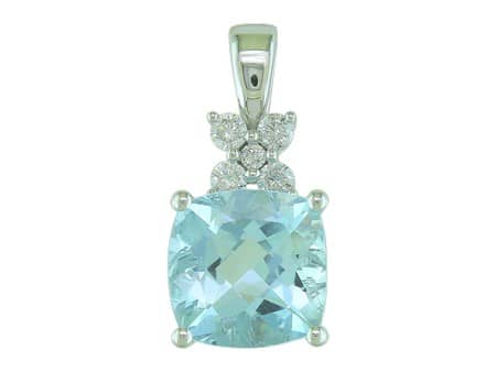 Aquamarine and Diamond Pendant