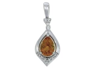 Citrine and Diamond Pendant