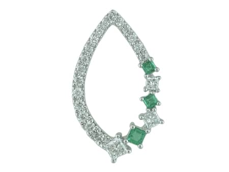 Diamond and Emerald Pendant