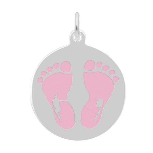 Painted Baby Feet Disc Charm – Pink
