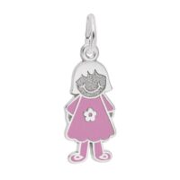 Painted Girl with Flower Dress Charm