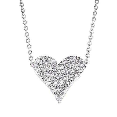 Pave Diamond Heart Pendant Necklace