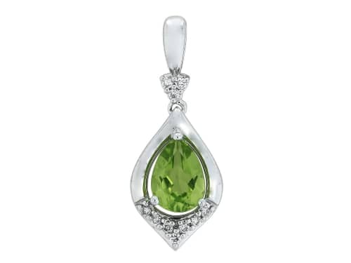 Pear Peridot and Diamond Pendant 1 Pear Peridot and Diamond Pendant