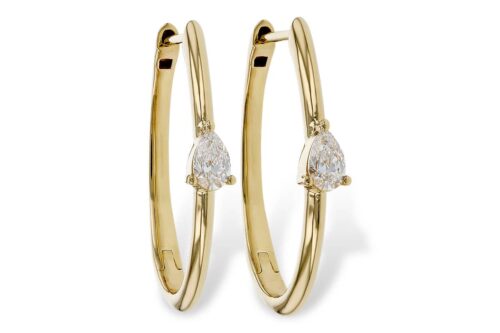 Pear Shaped Diamond Hoops
