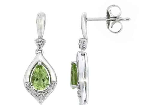 Peridot and Diamond Drop Earrings