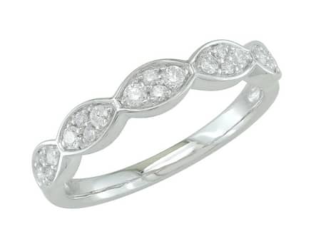 Scalloped Edge Diamond Band