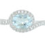 Diamond Halo Aquamarine Ring