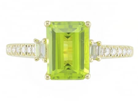 Emerald Cut Peridot Fashion Ring