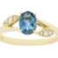 Blue Topaz and Diamond Vine Ring