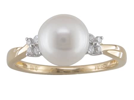 Pearl and Diamond Fashion Ring