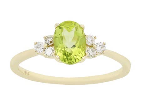 Peridot and Diamond Ring