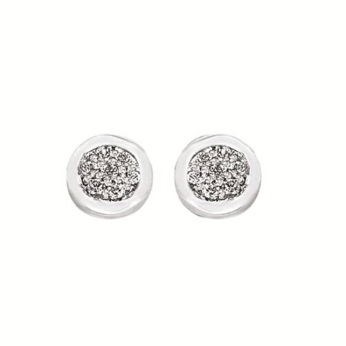 Sterling Silver Diamond Earrings