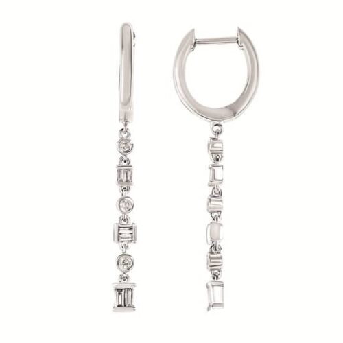 Silver and Diamond Earrings