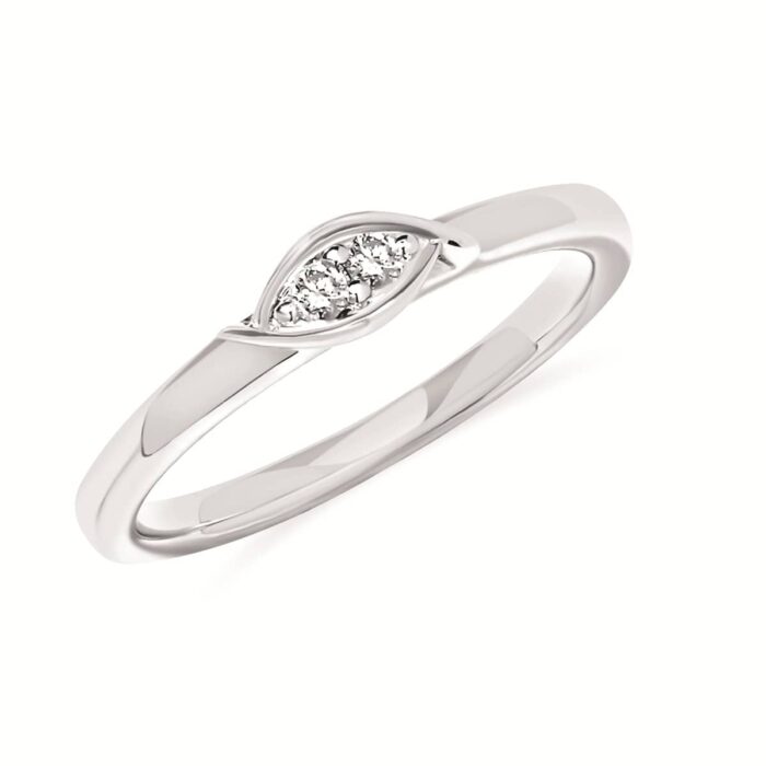 Diamond Stackable Ring In Sterling Silver