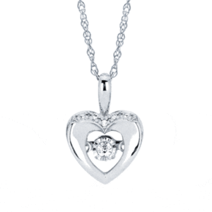 Shimmering Diamond Heart Pendant