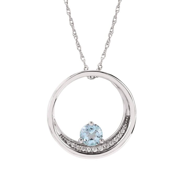 Aquamarine and Diamond Necklace