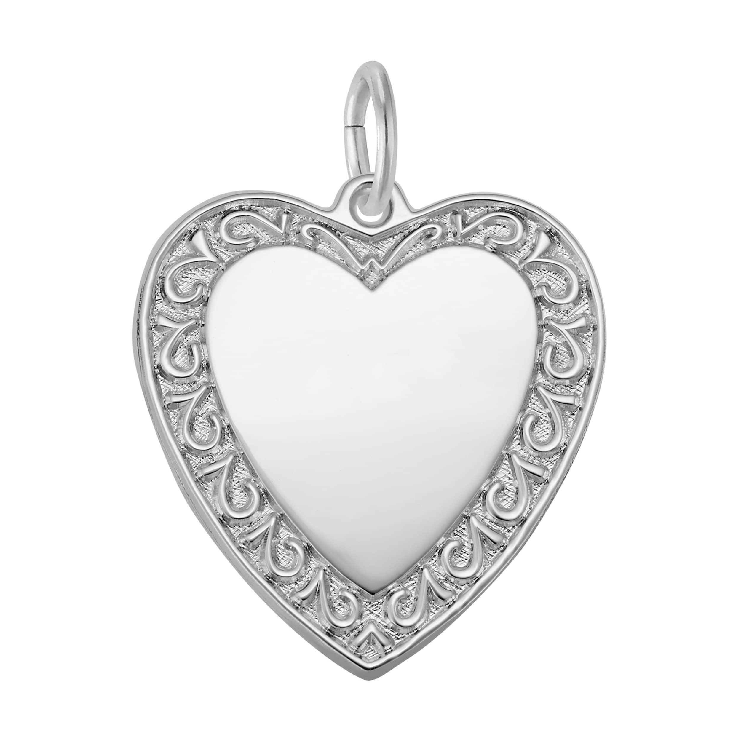 Scrolled Classic Heart Charm Scrolled Classic Heart Charm