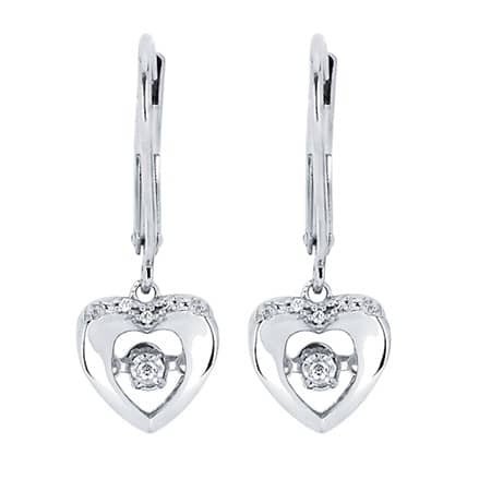 Shimmering Diamond Heart Earrings