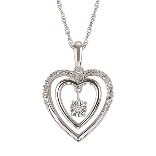 Shimmering Diamond Heart Necklace