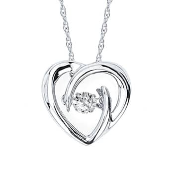 Shimmering Diamond Heart Pendant Necklace