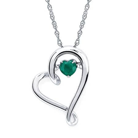 Shimmering Emerald Heart Necklace