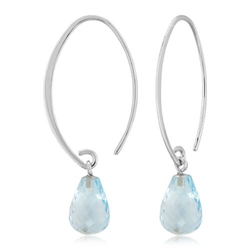 Silver Briolette Blue Topaz Earring
