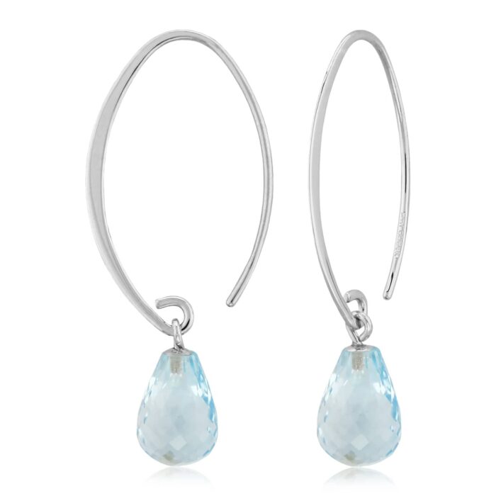 Silver Briolette Blue Topaz Earring