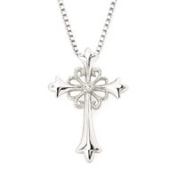 Silver Diamond Cross Pendant