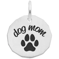 Silver Dog Mom Charm