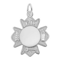 Silver Fire Department Charm
