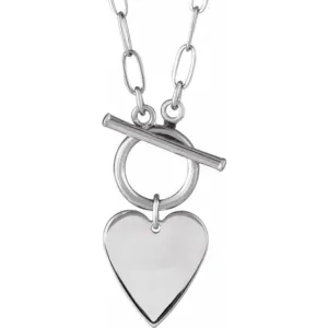Silver Heart Toggle Necklace