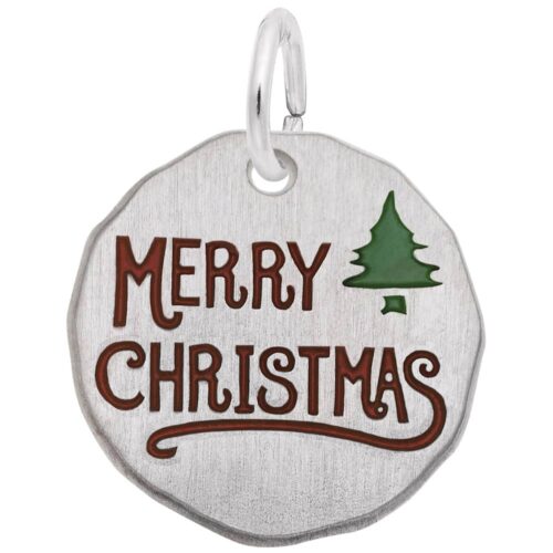 Silver Merry Christmas Charm