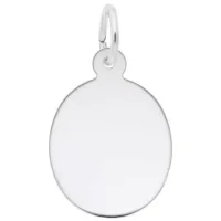 Silver Oval Disc Charm