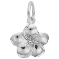 Silver Plumeria Charm