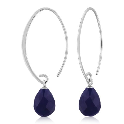 Silver Sapphire Briolette Earrings