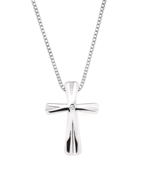 Silver Tapered Cross Necklace