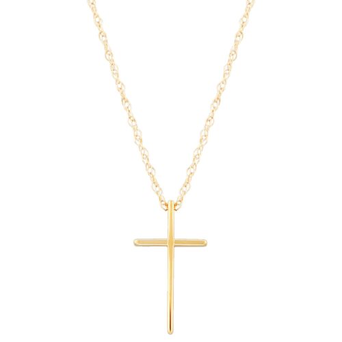 Simple Yellow Gold Cross Pendant