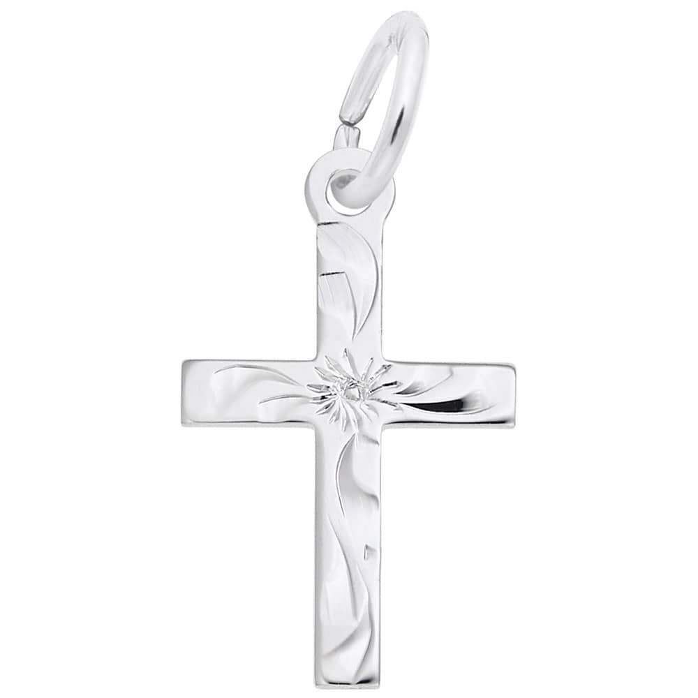Small Engraved Cross Charm