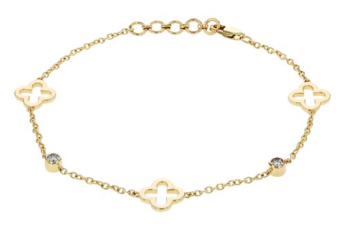 Station Bracelet With Quatrefoils