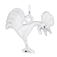 Sterling Silver Rooster Crowing Charm Sterling Silver Rooster Crowing Charm